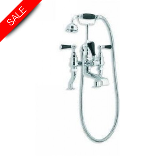 Lefroy Brooks - Classic Black Lever Wall Mounted Bath Shower Mixer