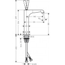 Citterio E Single Lever Basin Mixer 190, Pin Handle, W/Waste