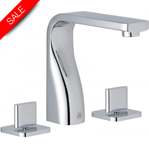 Just Taps - Curve 3 Hole Deck Mounted Basin Mixer