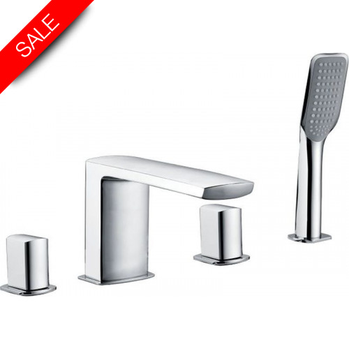 Just Taps - Mis 4 Hole Bath SHower Mixer With Extractable Hand Shower