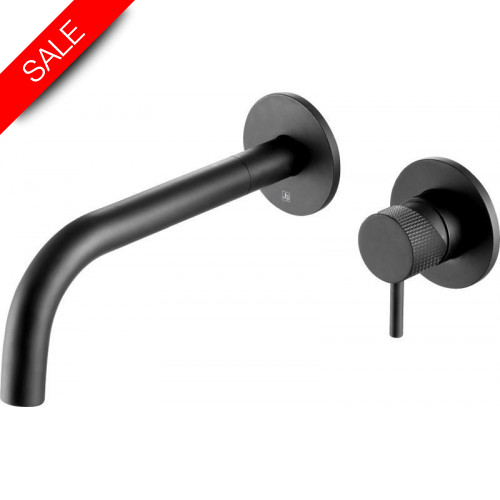 Just Taps - Vos Wall Mounted Basin Mixer, 250mm Spout, Designer Handle