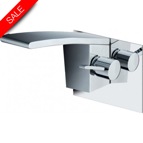 Just Taps - Wings Single Lever Basin Mixer, Wall Mounted