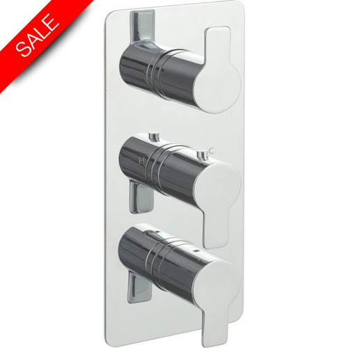 Just Taps - Amore Thermostatic Concealed 2 Outlet Shower Valve, Vertical