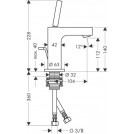 Citterio Single Lever Basin Mixer 110, Pin Handle, PU Waste