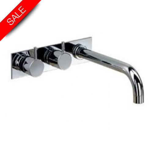 3/4 Thermostatic Mixer, 225mm Fixed Spout, 3 Hole Plate