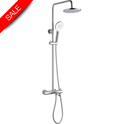 Just Taps - Florence Thermostatic Shower Pole, Adjustable