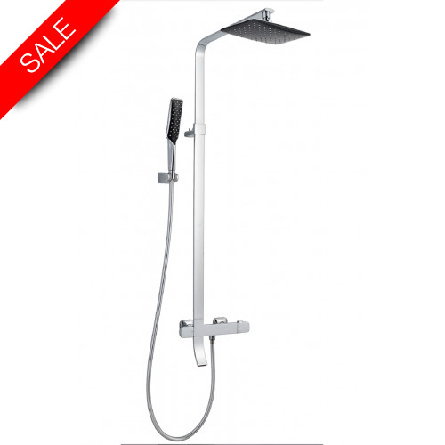 Just Taps - Thermostatic Shower Pole With Overhead Shower