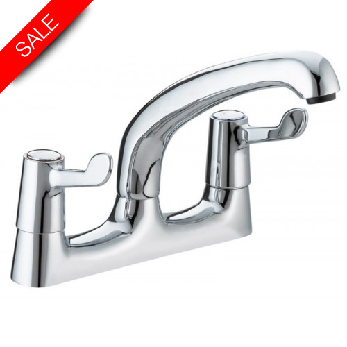 Just Taps - Astra Deck Mounted Sink Mixer, Swivel Spout 3'' Lever Handle