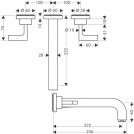 Citterio 3-H Basin Mixer, Spout 222mm, Lever Handles & Waste
