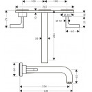 Citterio 3-H Basin Mixer, Spout 226mm, Lever Handles, Waste