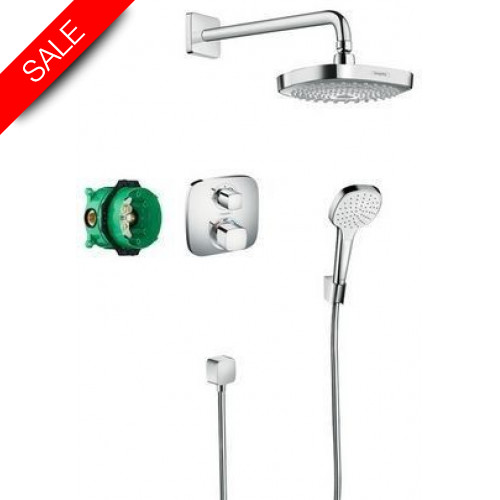 Croma Select E Shower System, Conc Inst, Ecostat E Thermo