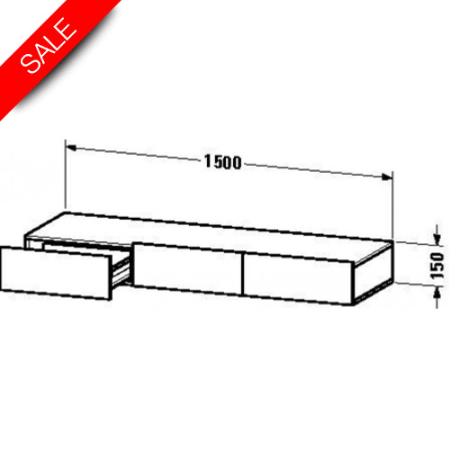 DuraStyle Shelf With Drawer 150x1500x440mm