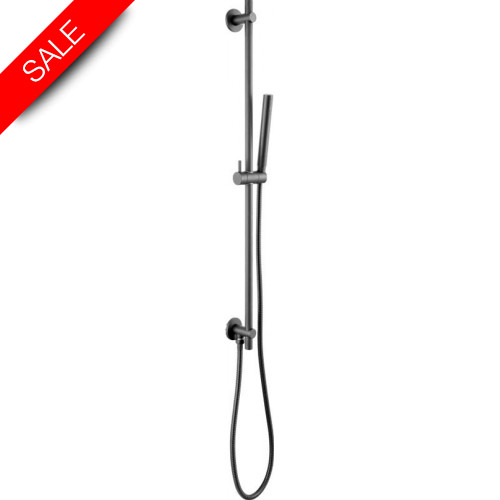 Just Taps - Vos Slide Rail With Single Function Slim Hand Shower & Hose