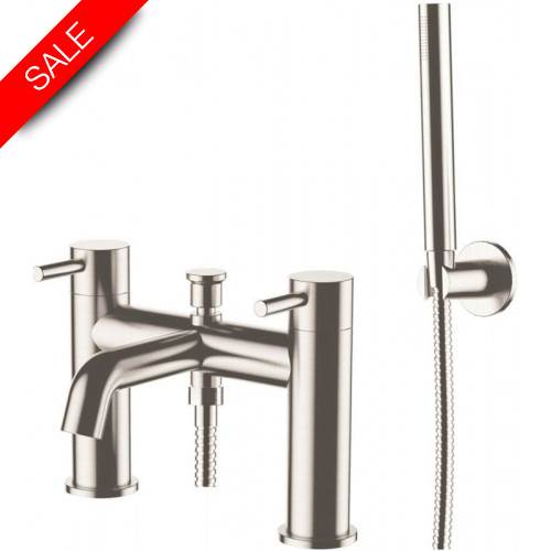 Just Taps - Inox Deck Mounted Bath Shower Mixer With Kit