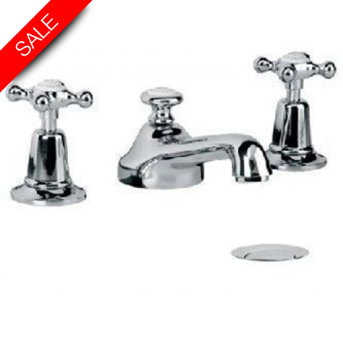 Lefroy Brooks - Classic Deck Mounted 3 Hole Basin Mixer With Pop Up Waste