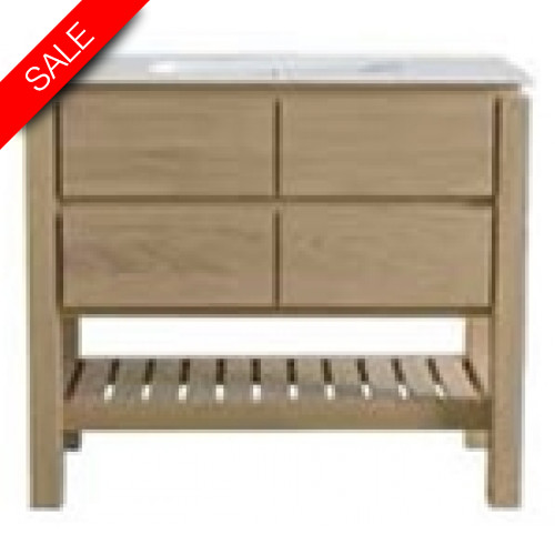 Easy Basin Unit With 2 Drawers & Basin 1TH 80x46.5cm
