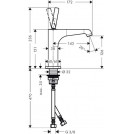 Citterio E Single Lever Basin Mixer 130, Pin Handle & Waste