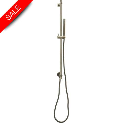 Just Taps - Vos Slide Rail With Slim Single Function Hand Shower & Hose