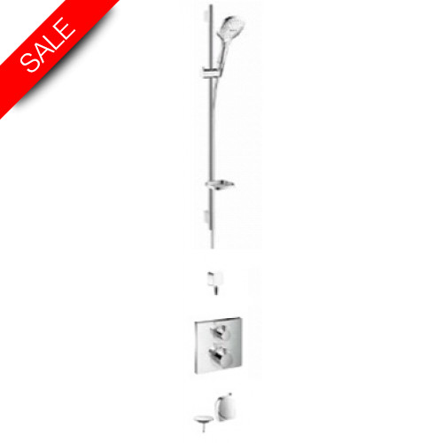 Hansgrohe - Bathrooms - Square Valve With Raindance Select Rail Kit & Exafill