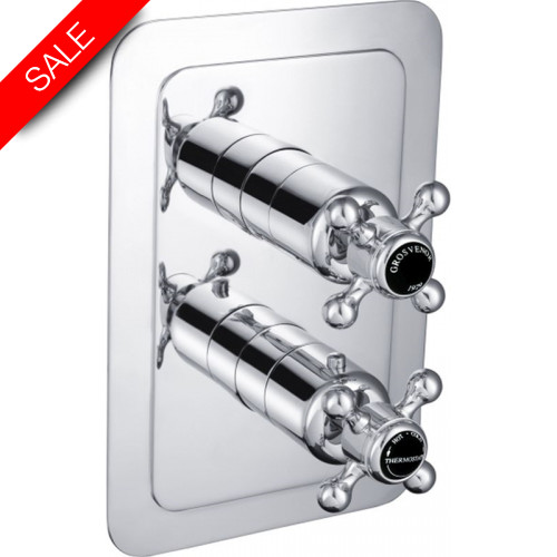 Just Taps - Grosvenor Cross Concealed Thermostatic 1 Outlet Valve