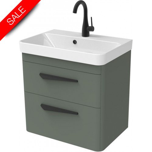 Saneux - Hyde 55 x 38cm Wall Mounted Unit 2 Drawer