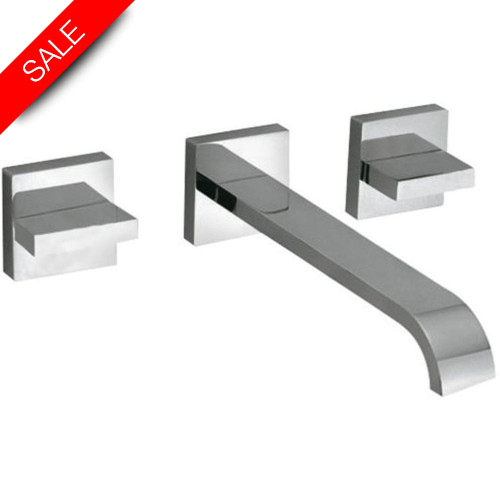 Geo 3 Hole Basin Mixer With 220mm Spout Wall Mounted