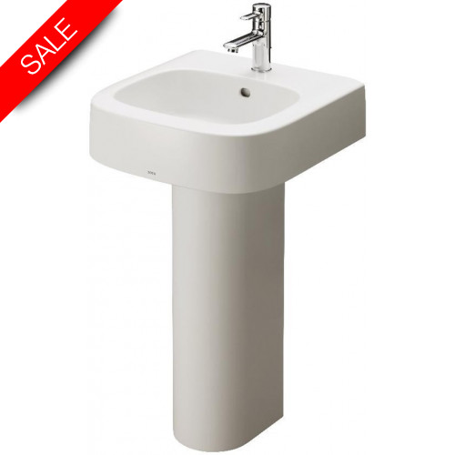 Toto - NC Square Washbasin With Tap Hole & Overflow, 510mm