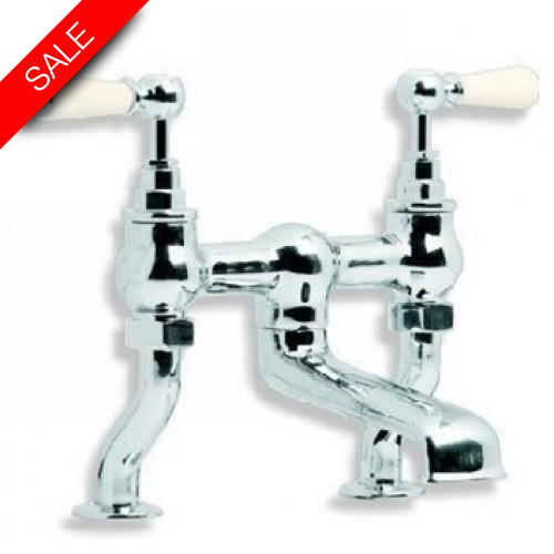 Lefroy Brooks - Classic White Lever Deck Mounted Bath Filler