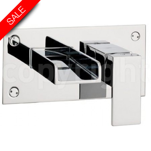 Crosswater - Water Square Basin 2 Hole Set, Wall Mounted