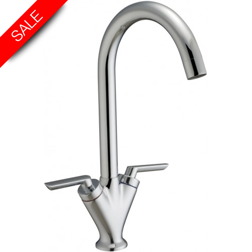 Just Taps - Reach Monoblock Sink Mixer With Swivel Spout