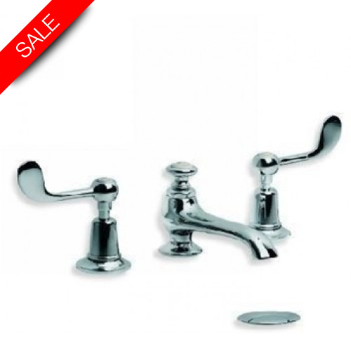 Lefroy Brooks - Connaught Lever Deck Mounted 3 Hole Basin Mixer W/PU Waste
