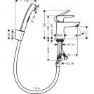 Talis E Single Lever Basin Mixer With Bidette Hand Shower