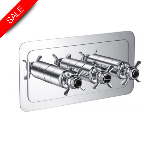Just Taps - Grosvenor Pinch Thermostatic 2 Outlet Valve Horizontal