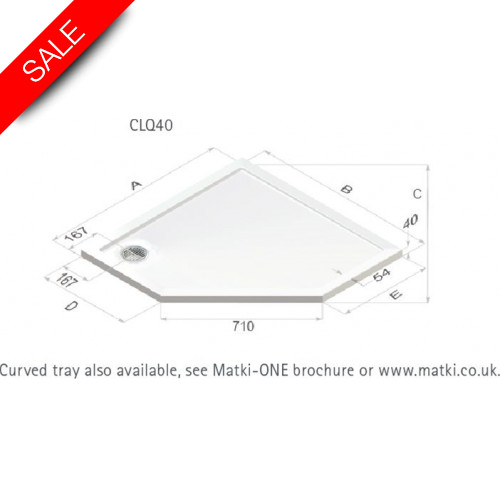 Continental 40 Raised Pent Shower Tray 900mm
