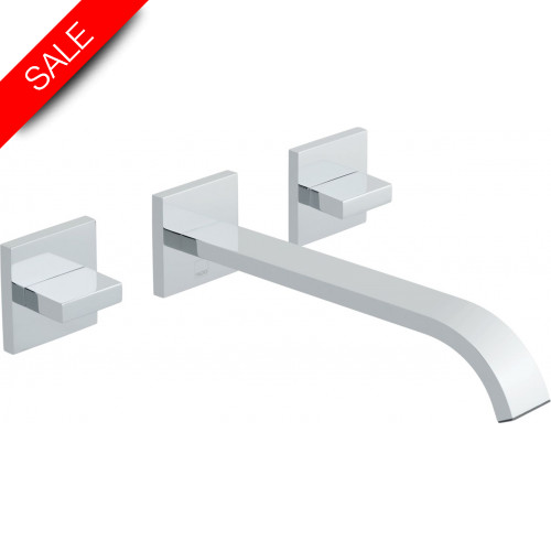 Vado - Geo 3 Hole Basin Mixer With 220mm Spout Wall Mounted