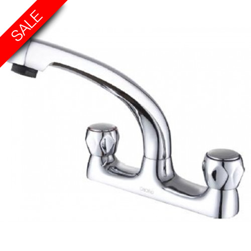 Astra Deck Mounted Sink Mixer, Dual Flow, Swivel Spout