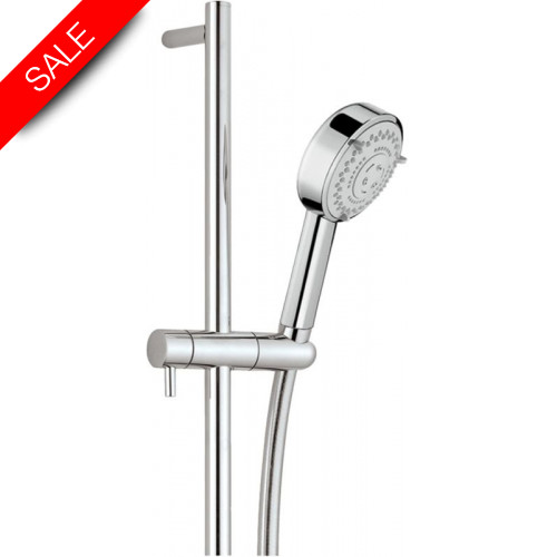 Just Taps - Techno Slide Rail With Pulse Multi Function Shower Handle