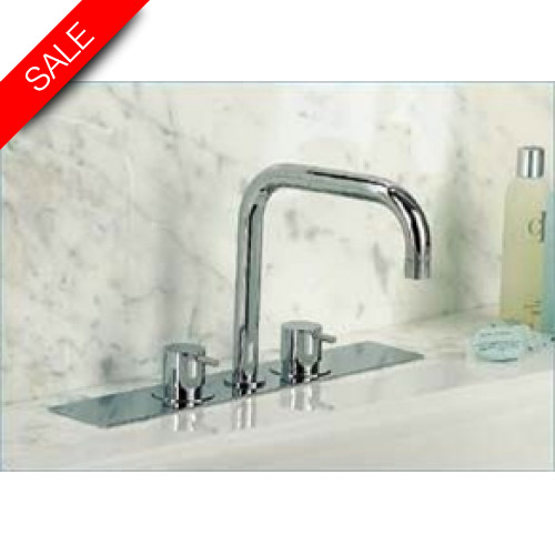 2 Handle Mixer With Double Swivel Spout For Bath Filling