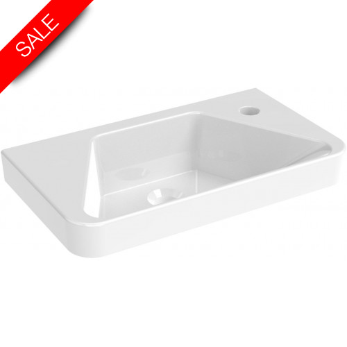 Hyde 50 x 28cm Cloakroom Washbasin Right TH