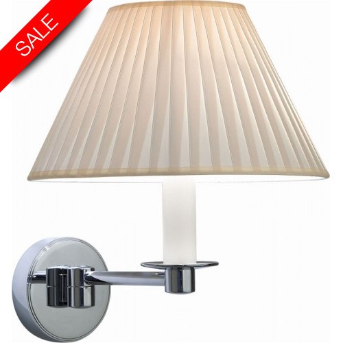 Imperial Bathroom Co - Brokton Wall Light With Flat Pleated Cotton Shade