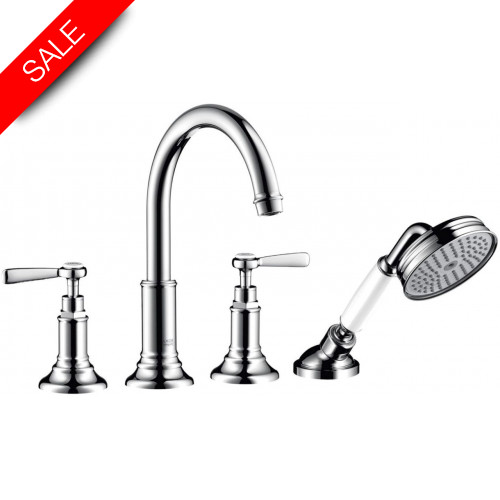 Montreux 4-Hole Rim Mounted Bath Mixer With Lever Handles