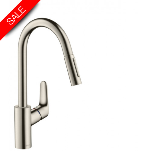 Hansgrohe - Kitchens - Focus M41 Single Lever Kitchen Mixer 240 Pull-Out Spray 2Jet