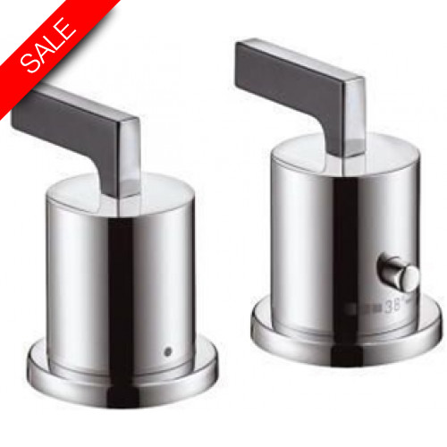 Citterio 2-Hole Rim Mounted Thermo Bath Mixer, Lever Handles