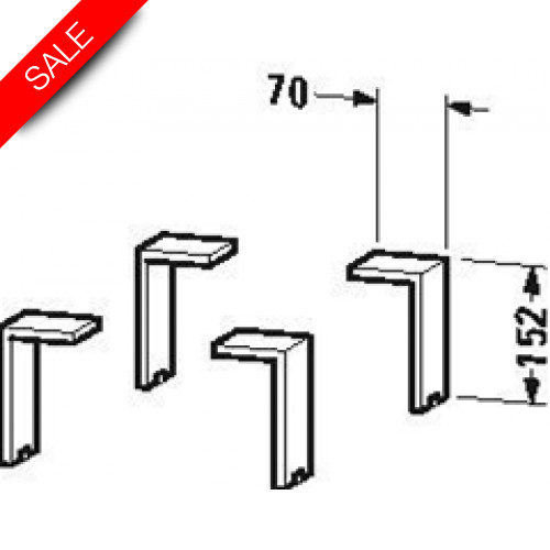 Duravit - Bathrooms - Plinth Leg 4 Pieces 130x70x65mm