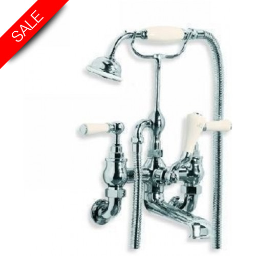 Lefroy Brooks - Classic White Lever Wall Mounted Bath Shower Mixer