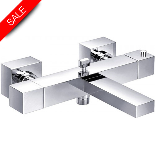 Just Taps - Athena Wall Mounted Square Thermostatic Bath Shower Mixer