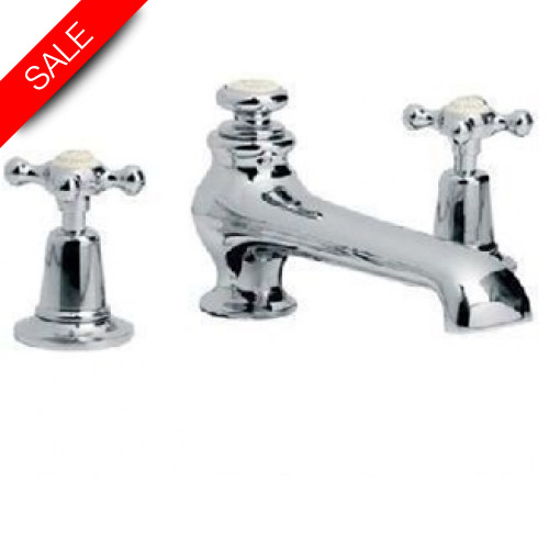 Lefroy Brooks - Connaught Deck Mounted 3 Hole Basin Mixer With Pop Up Waste