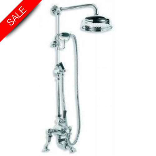 Classic Black Lever Deck Mounted Therm Bath Shower Mixer