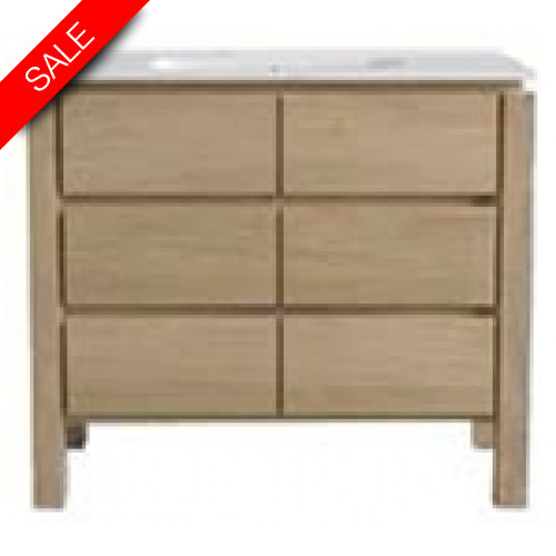 Easy Basin Unit With 3 Drawers & Basin 1TH 100x46.5cm