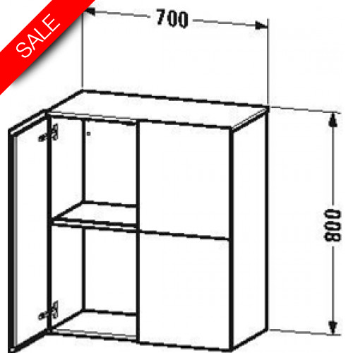 Duravit - Bathrooms - L-Cube Semi-Tall Cabinet 800x700x363mm 2 Doors